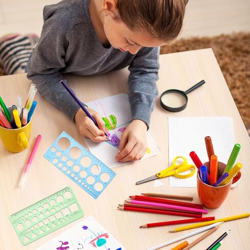 قالب دائرة استنسل دائرة قالب دائرة لرسم استنسل دائرة استنسل هندسي قوالب رسم مستديرة مسطرة بلاستيكية شفافة للوازم المكتبية المدرسية قطعتان in Kuwait