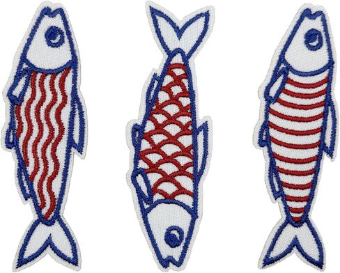 3'' Sardines Fish Summer Embroidered Iron-On Patches in Saudi Arabia