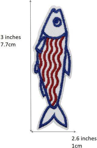 3'' Sardines Fish Summer Embroidered Iron-On Patches in Saudi Arabia
