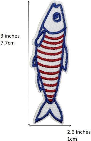 3'' Sardines Fish Summer Embroidered Iron-On Patches in Saudi Arabia