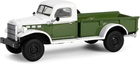 Greenlight 1/64 1950 Dodge Power Wagon مع مقطورة شحن 1/4 طن، أخضر وأبيض، سلسلة Hitch & Tow 32 32320-A in Kuwait