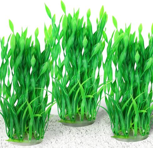 Fish Tank Decorations Seaweed Large Plants, Green Artificial Plants for Aquarium, Fish Tank Accessories, Aquarium Decor Plastic Plants 3pcs in Saudi Arabia
