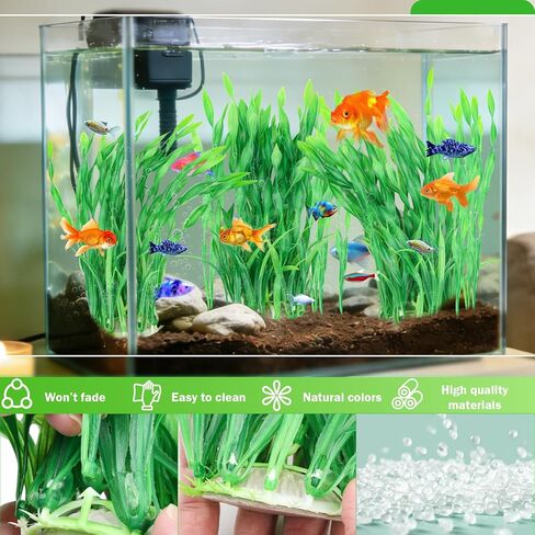 Fish Tank Decorations Seaweed Large Plants, Green Artificial Plants for Aquarium, Fish Tank Accessories, Aquarium Decor Plastic Plants 3pcs in Saudi Arabia