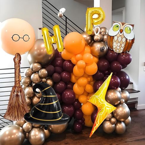 6pcs Magical Wizard Hat Balloons Hary Balloon Broom Balloons for Magic Themed Birthday Decorations Wizard Party Decor Magic Poter Decor Graduation Party Baby Shower Party Supplies in Saudi Arabia