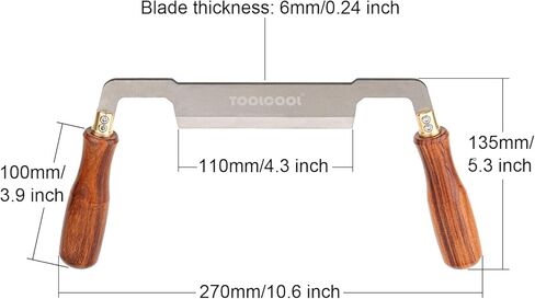 TOOLCOOL Draw Knife Debarking Tool Tree Bark Removal Tool Hardwood Handle 4.3 Inch Straight Blade Drawknife Woodworking Tool in Kuwait
