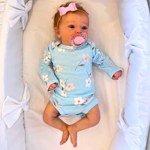 MRB Reborn Baby Dolls, 18-inch Realistic Newborn Baby Dolls with Soft Cloth Body, Real Life Baby with Doll Accessories for Kids Age 3 + in Saudi Arabia