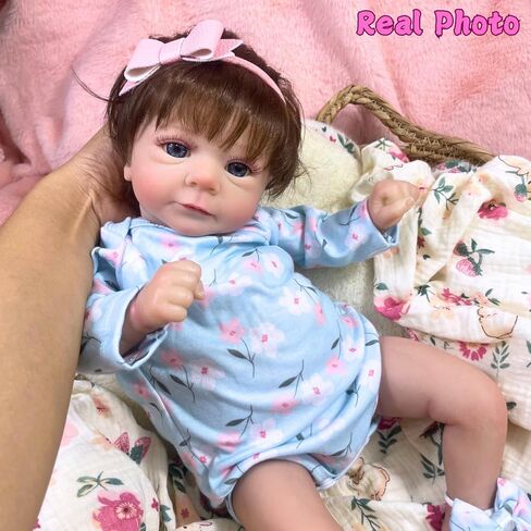MRB Reborn Baby Dolls, 18-inch Realistic Newborn Baby Dolls with Soft Cloth Body, Real Life Baby with Doll Accessories for Kids Age 3 + in Saudi Arabia