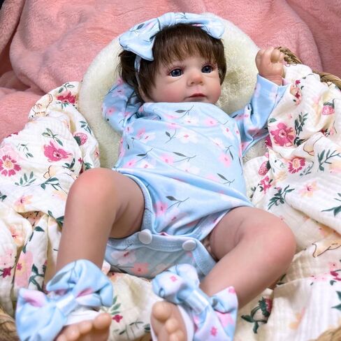 MRB Reborn Baby Dolls, 18-inch Realistic Newborn Baby Dolls with Soft Cloth Body, Real Life Baby with Doll Accessories for Kids Age 3 + in Saudi Arabia