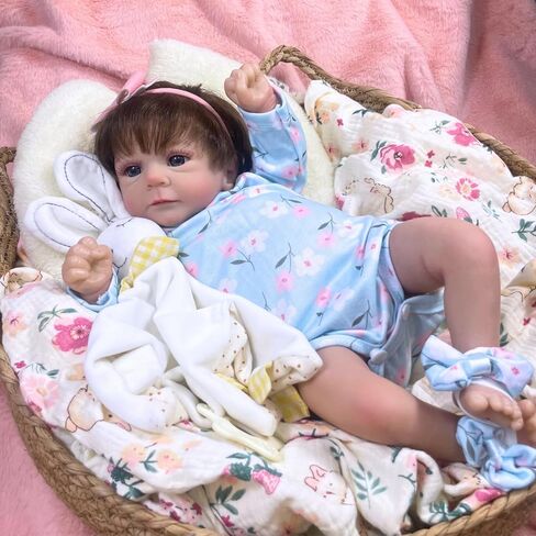 MRB Reborn Baby Dolls, 18-inch Realistic Newborn Baby Dolls with Soft Cloth Body, Real Life Baby with Doll Accessories for Kids Age 3 + in Saudi Arabia