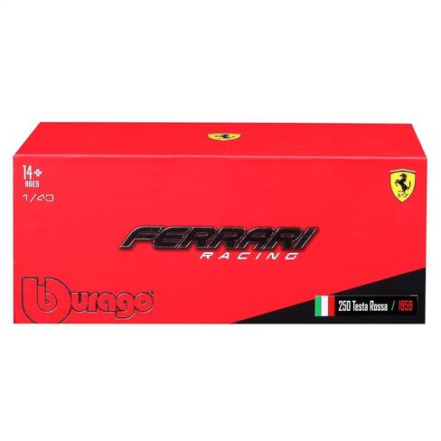 Bburago Ferrari Testarossa (1959): نموذج سيارة بمقياس 1:43، سلسلة سباقات فيراري، صندوق هدايا، 12 سم، أحمر #4 (18-36307) in Saudi Arabia
