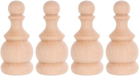 DECHOUS 4Pcs Unfinished Wood Finials Decorative 1.4x3 Inch Wooden Craft Finials for Bed Post Finial, Curtain Rod Finial, Flagpole Topper, and Crafts in Saudi Arabia