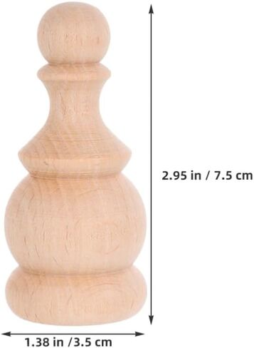 DECHOUS 4Pcs Unfinished Wood Finials Decorative 1.4x3 Inch Wooden Craft Finials for Bed Post Finial, Curtain Rod Finial, Flagpole Topper, and Crafts in Saudi Arabia