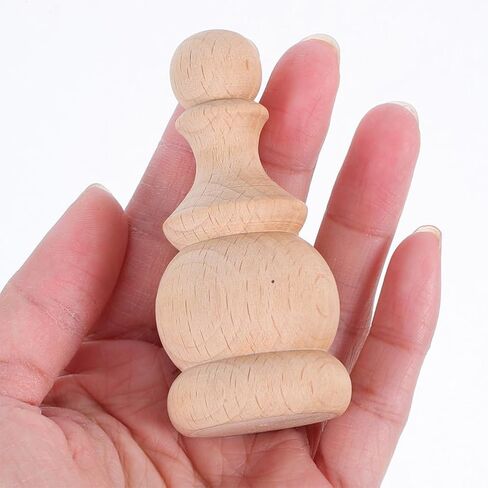 DECHOUS 4Pcs Unfinished Wood Finials Decorative 1.4x3 Inch Wooden Craft Finials for Bed Post Finial, Curtain Rod Finial, Flagpole Topper, and Crafts in Saudi Arabia