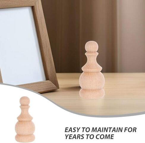 DECHOUS 4Pcs Unfinished Wood Finials Decorative 1.4x3 Inch Wooden Craft Finials for Bed Post Finial, Curtain Rod Finial, Flagpole Topper, and Crafts in Saudi Arabia