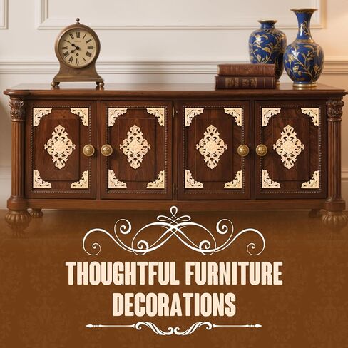 20pcs(4 Pack) Wood Appliques Decorative Carved Onlays, Wooden Carved Appliques DIY Decoration for Wood Furniture, Carving Decals for Wall Cupboard Door Bed Cabinet in Saudi Arabia