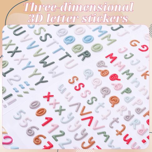 EORTA Scrapbooking Letter Stickers, 8 Sheets 3D Puffy Alphabet & Numbers Sticker Decor for Graduation Caps, Water Bottles, Teacher Supplies, DIY Crafts in Saudi Arabia