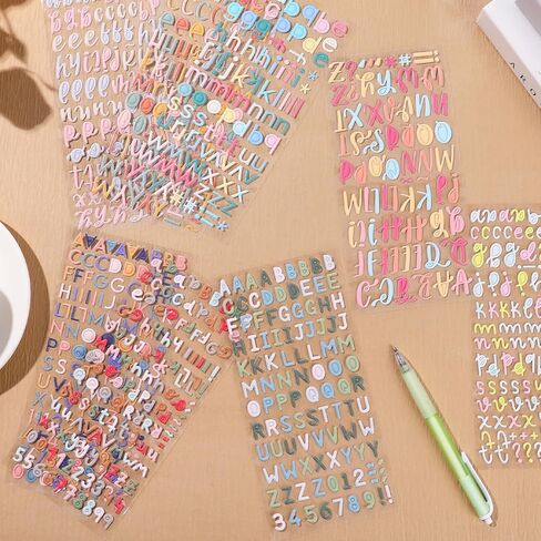 EORTA Scrapbooking Letter Stickers, 8 Sheets 3D Puffy Alphabet & Numbers Sticker Decor for Graduation Caps, Water Bottles, Teacher Supplies, DIY Crafts in Saudi Arabia