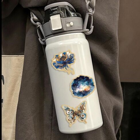 50Pcs Vintage Astronomy Stickers - Fantasy Planet Space Moon Celestial Decals for Notebooks, DIY Scrapbook Journal, Water Bottles, Cars, Luggage, Ideal for Party Holiday Decoration in Saudi Arabia