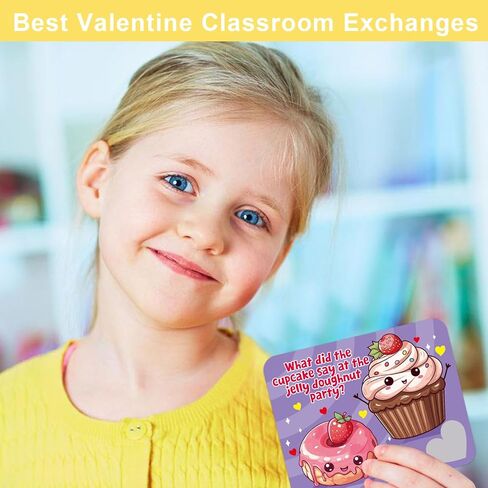 Fancy Land Valentines Cards Scratch Off Jokes for Kids Sweet Dessert Card with Envelopes for Boys Girls Holiday Exchange Supplies 36Pcs in Saudi Arabia