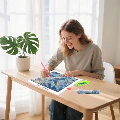 مجموعات الطلاء الماسي 5D من Skyboda Hummingbird للبالغين، طقم فني ماسي للشتاء الطنان للمبتدئين، نقاط ماسية دائرية كاملة مع أحجار كريمة فنية لتزيين جدران المنزل مقاس 12 × 12 بوصة in Kuwait