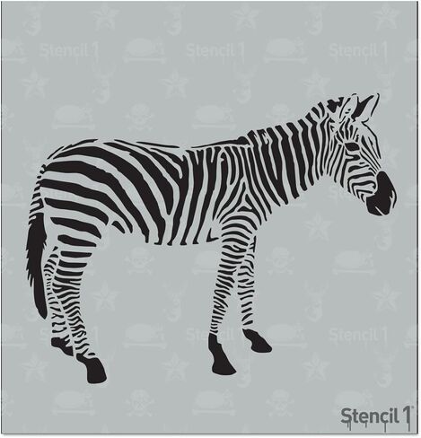 Stencil1 Zebra Stencil - استنسل مايلر عالي الجودة قابل لإعادة الاستخدام للرسم - حرف استنسل الحمار الوحشي والديكور على الجدران والأقمشة والأثاث الفني - 5.75 بوصة × 6 بوصة in Kuwait