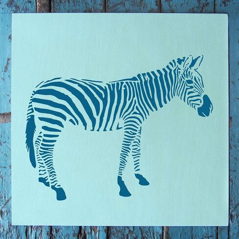 Stencil1 Zebra Stencil - استنسل مايلر عالي الجودة قابل لإعادة الاستخدام للرسم - حرف استنسل الحمار الوحشي والديكور على الجدران والأقمشة والأثاث الفني - 5.75 بوصة × 6 بوصة in Kuwait