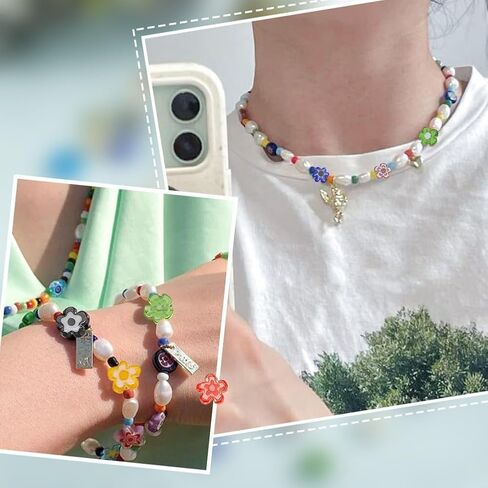 240 قطعة 12 ألوان زهرة الزجاج الخرز 4-7.2 مللي متر اليدوية ميلفيوري Lampwork الخرز الملونة فضفاض الخرز زهرة صغيرة الخرز المزجج لصنع المجوهرات ثقب: 1 مللي متر in Kuwait