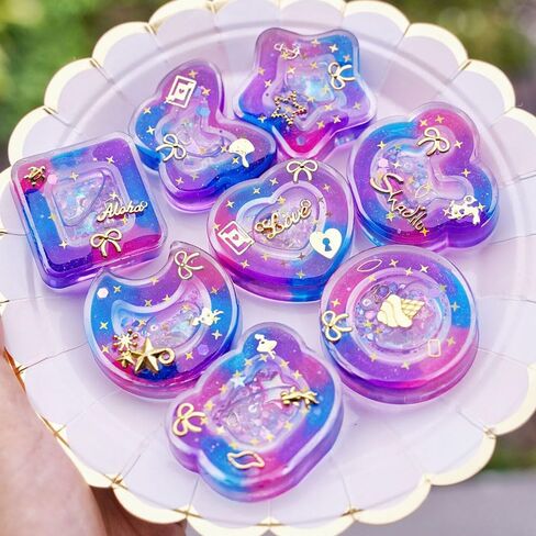 BIGEBO Resin Shaker Molds Set, Quicksand Silicone Molds with 5 Set PVC Sheets for DIY Handicraft Keychain Pendant Charms Accessory in Saudi Arabia