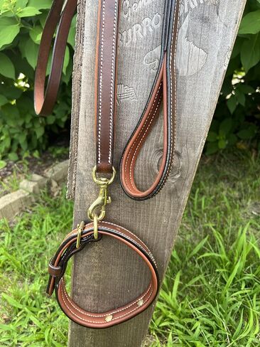 Leaders Leather Dog Collar with Customized Name Plate (Large (17"-21")) in Kuwait