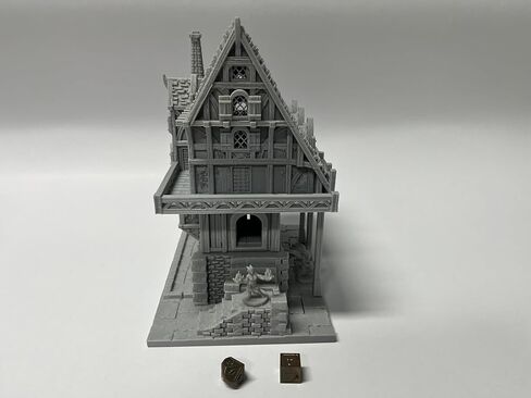 HAUTICO Tabletop Miniature Building, Middle-Ages Medieval Gothic Architecture Terrain, Decoration Background Dioramas, Paintable (Medium Scale) in Kuwait