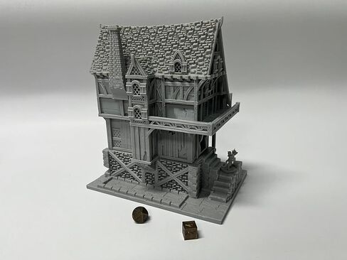 HAUTICO Tabletop Miniature Building, Middle-Ages Medieval Gothic Architecture Terrain, Decoration Background Dioramas, Paintable (Medium Scale) in Kuwait