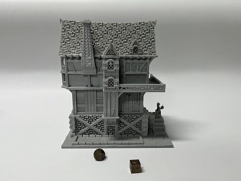 HAUTICO Tabletop Miniature Building, Middle-Ages Medieval Gothic Architecture Terrain, Decoration Background Dioramas, Paintable (Medium Scale) in Kuwait