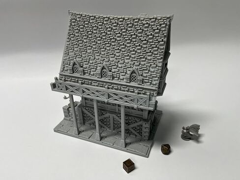 HAUTICO Tabletop Miniature Building, Middle-Ages Medieval Gothic Architecture Terrain, Decoration Background Dioramas, Paintable (Medium Scale) in Kuwait