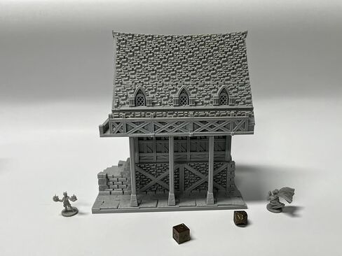 HAUTICO Tabletop Miniature Building, Middle-Ages Medieval Gothic Architecture Terrain, Decoration Background Dioramas, Paintable (Medium Scale) in Kuwait