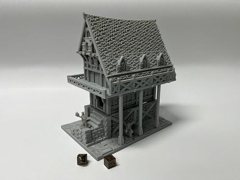 HAUTICO Tabletop Miniature Building, Middle-Ages Medieval Gothic Architecture Terrain, Decoration Background Dioramas, Paintable (Medium Scale) in Kuwait