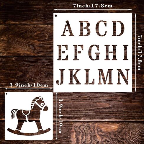 22 Pack Letters Numbers Templates for Painting Fabric,Baby Shower Stencils Animals Pattern for Clothes, Bibs, Bags, Shirts, Shoes in Saudi Arabia