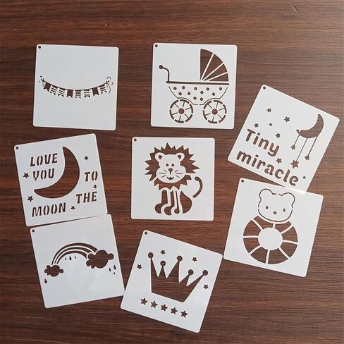 22 Pack Letters Numbers Templates for Painting Fabric,Baby Shower Stencils Animals Pattern for Clothes, Bibs, Bags, Shirts, Shoes in Saudi Arabia