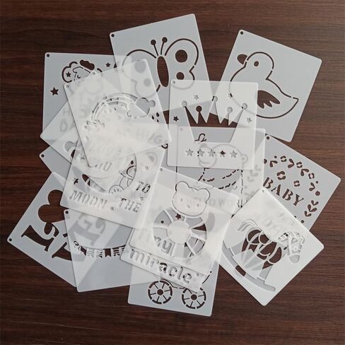 22 Pack Letters Numbers Templates for Painting Fabric,Baby Shower Stencils Animals Pattern for Clothes, Bibs, Bags, Shirts, Shoes in Saudi Arabia