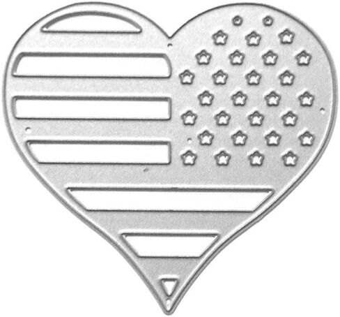 National Flag Heart Metal Die Cuts, Cutting Dies for Card Making Clearance, Embossing Dies for Scrapbooking, DIY Album Paper Cards Decoration in Saudi Arabia