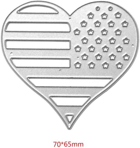 National Flag Heart Metal Die Cuts, Cutting Dies for Card Making Clearance, Embossing Dies for Scrapbooking, DIY Album Paper Cards Decoration in Saudi Arabia