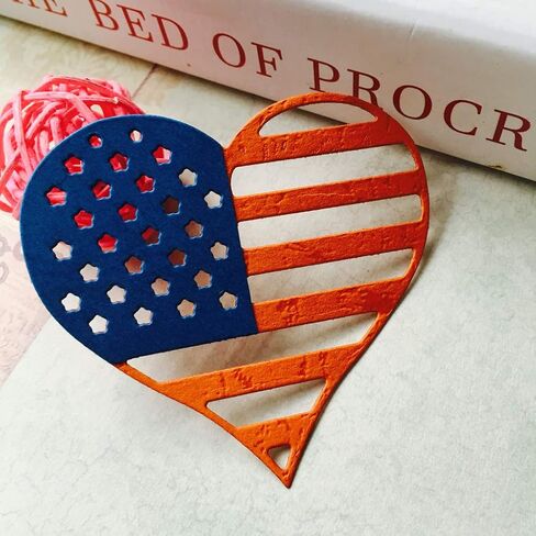 National Flag Heart Metal Die Cuts, Cutting Dies for Card Making Clearance, Embossing Dies for Scrapbooking, DIY Album Paper Cards Decoration in Saudi Arabia