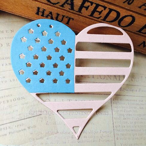 National Flag Heart Metal Die Cuts, Cutting Dies for Card Making Clearance, Embossing Dies for Scrapbooking, DIY Album Paper Cards Decoration in Saudi Arabia