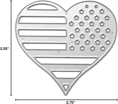 National Flag Heart Metal Die Cuts, Cutting Dies for Card Making Clearance, Embossing Dies for Scrapbooking, DIY Album Paper Cards Decoration in Saudi Arabia