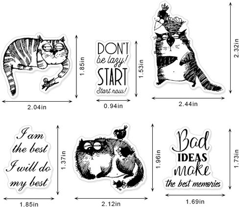 Lazy Cat Metal Cutting Dies Clear Stamps, Words Die Cuts Rubber Seal Stamps for Card Making DIY Paper Scrapbooking and Photo Album Card Décor Craft Decoration. in Saudi Arabia