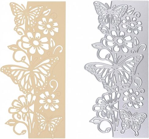 قواطع القوالب لصنع البطاقات، قوالب القطع المعدنية، قطع القصاصات، قوالب صنع البطاقات من أجل الحرف اليدوية، ألبوم القصاصات، البطاقات الورقية والنقش (زهرة الفراشة - 7.5 × 15.7 سم) in Kuwait