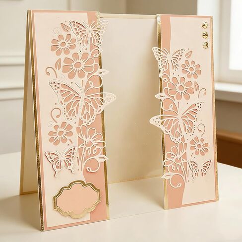 قواطع القوالب لصنع البطاقات، قوالب القطع المعدنية، قطع القصاصات، قوالب صنع البطاقات من أجل الحرف اليدوية، ألبوم القصاصات، البطاقات الورقية والنقش (زهرة الفراشة - 7.5 × 15.7 سم) in Kuwait