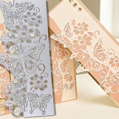 قواطع القوالب لصنع البطاقات، قوالب القطع المعدنية، قطع القصاصات، قوالب صنع البطاقات من أجل الحرف اليدوية، ألبوم القصاصات، البطاقات الورقية والنقش (زهرة الفراشة - 7.5 × 15.7 سم) in Kuwait