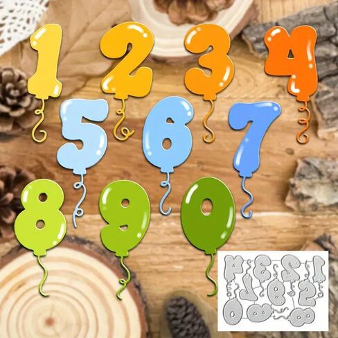 Lovley Birthday Numbers Balloons Letter Metal Die Cuts,Flower Branch Leaf Cutting Dies Cut Stencils for DIY Scrapbooking Album Decorative Embossing Paper Dies Card Making in Saudi Arabia