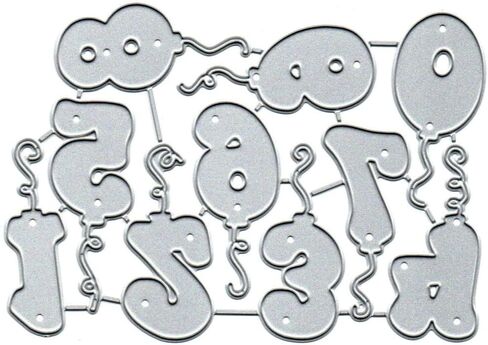Lovley Birthday Numbers Balloons Letter Metal Die Cuts,Flower Branch Leaf Cutting Dies Cut Stencils for DIY Scrapbooking Album Decorative Embossing Paper Dies Card Making in Saudi Arabia