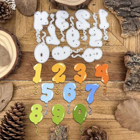 Lovley Birthday Numbers Balloons Letter Metal Die Cuts,Flower Branch Leaf Cutting Dies Cut Stencils for DIY Scrapbooking Album Decorative Embossing Paper Dies Card Making in Saudi Arabia